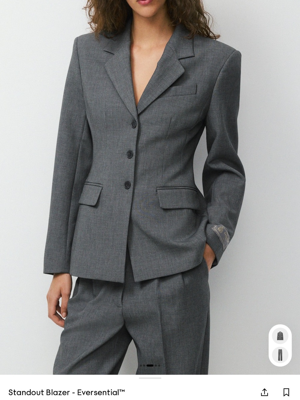 Aritzia Gray Structured Standout Blazer
